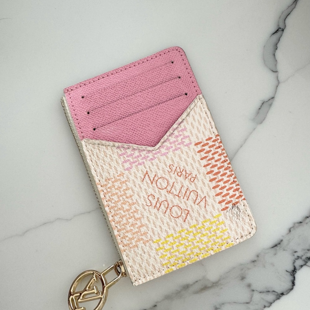Pink and Multicolor Card Holder